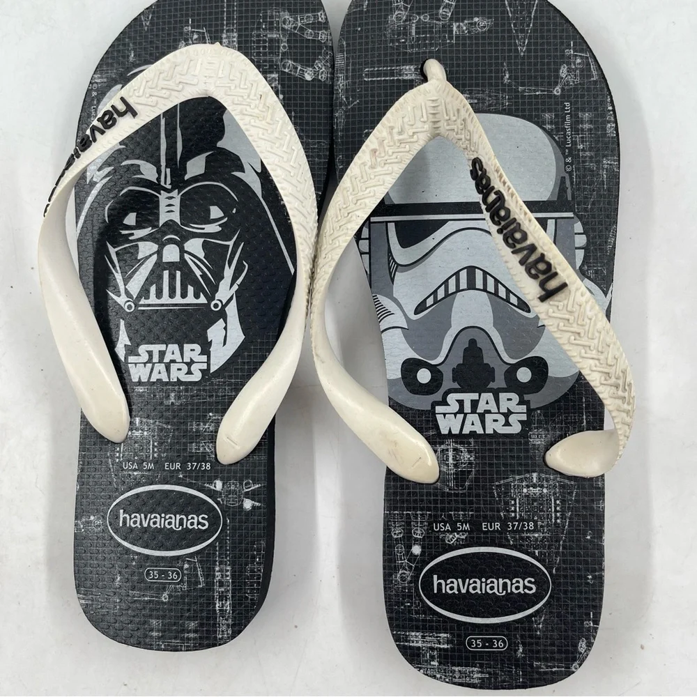 Havaianas Big Kids Star Wars Theme - Size 5 M - Flip Flops Thong Sandals